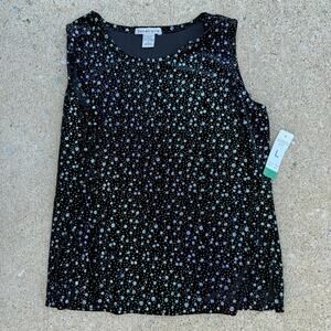 Notations Black Sequin Tank Top - Size L -‎ NWT